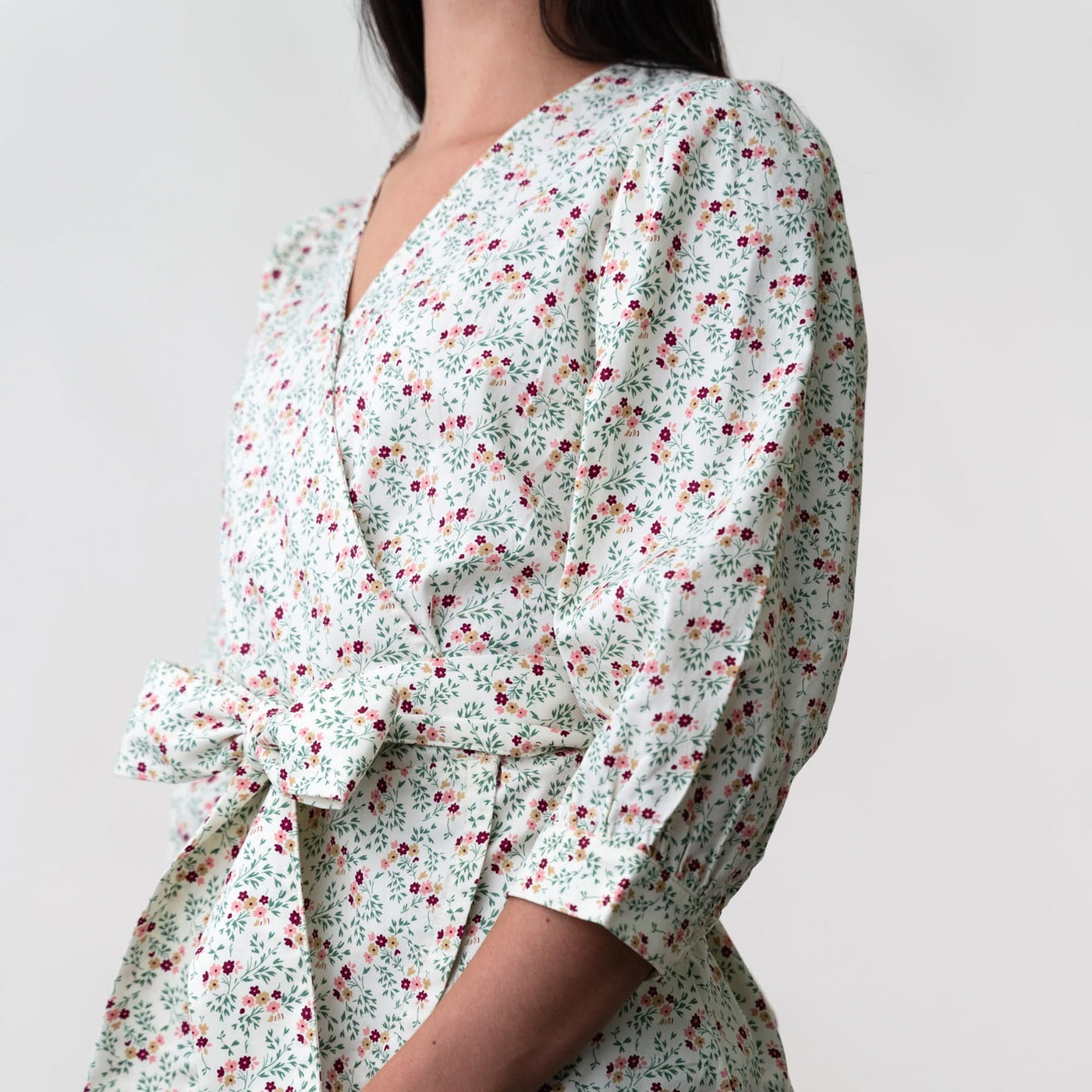 Puff Sleeve Wrap Top