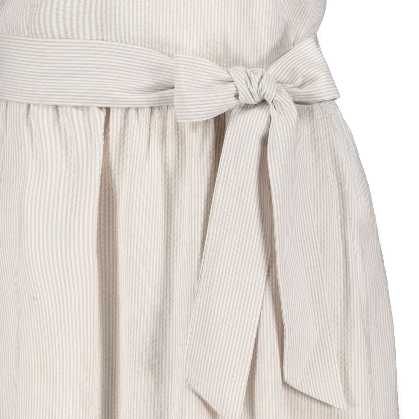 A-Line Organic Dress with Sash Taupe