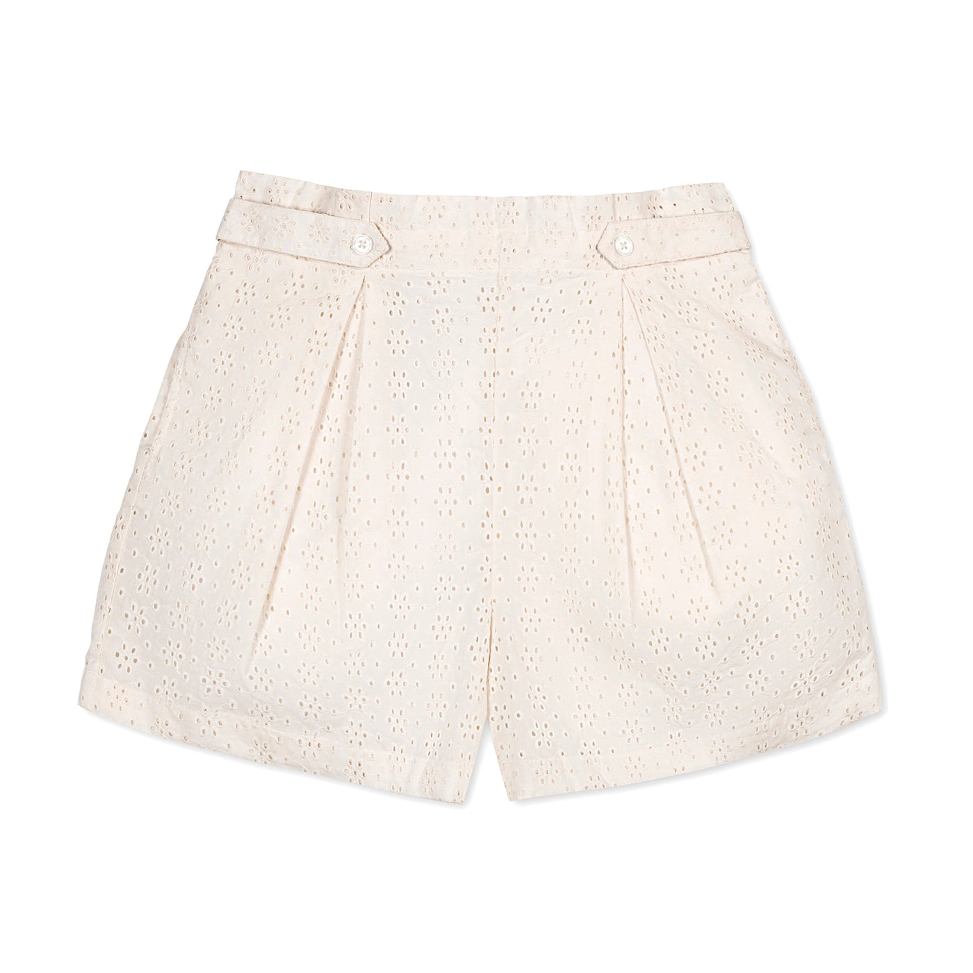 Organic Eyelet Button Tab Short