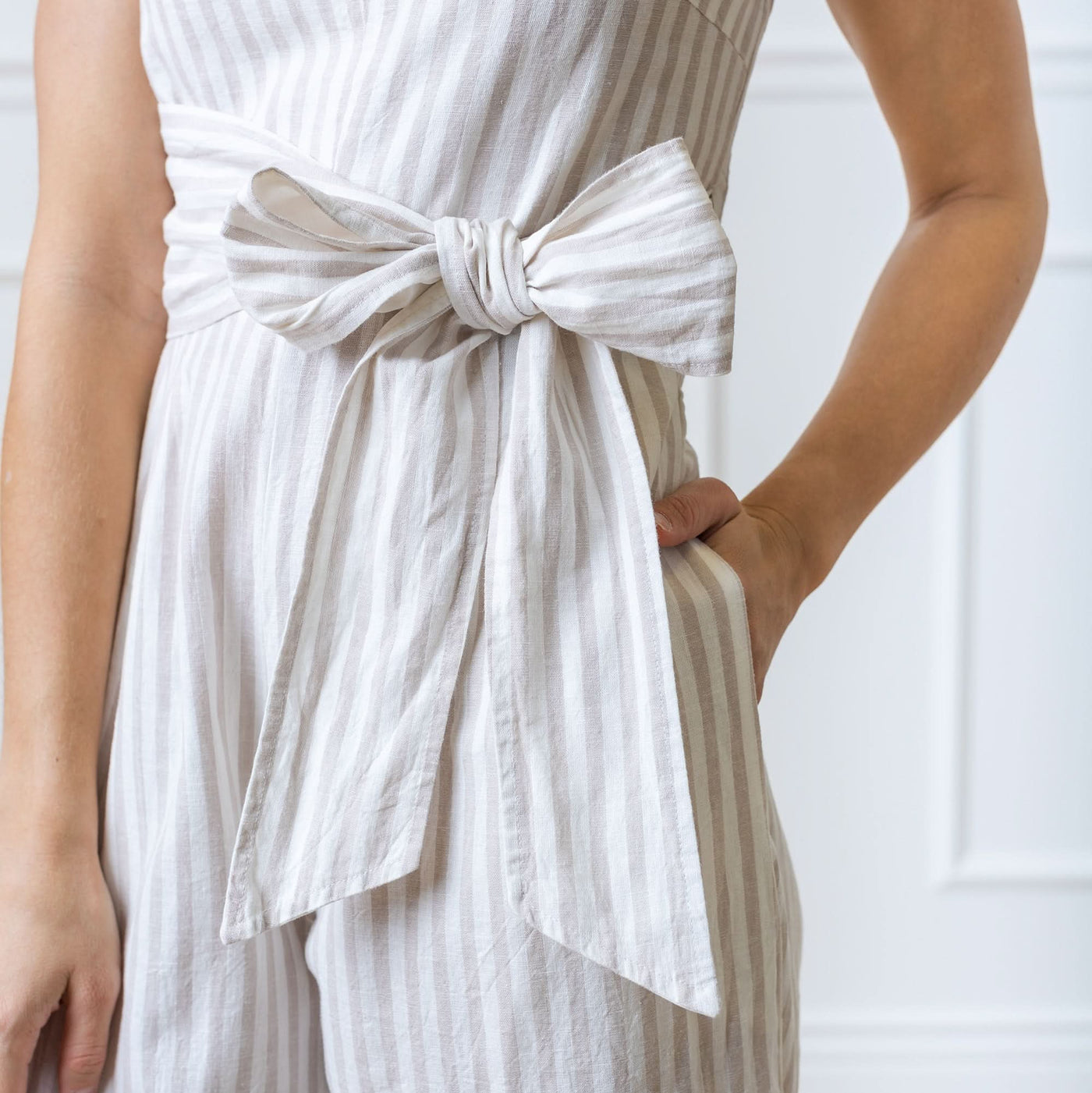 Tie-Waist Wide Leg Jumpsuit