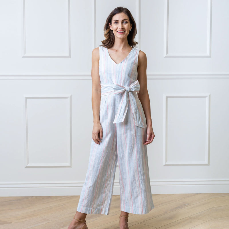 Tie-Waist Wide Leg Jumpsuit