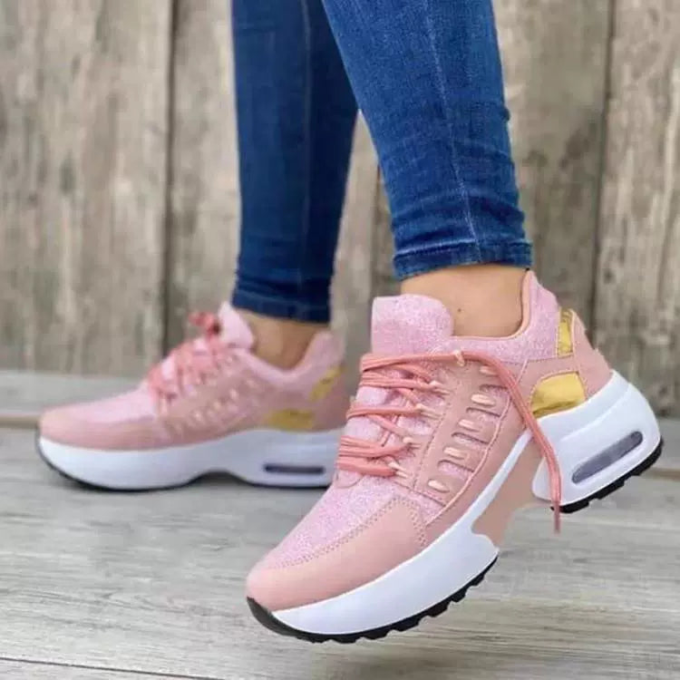 Lace Up Round Toe Sneakers